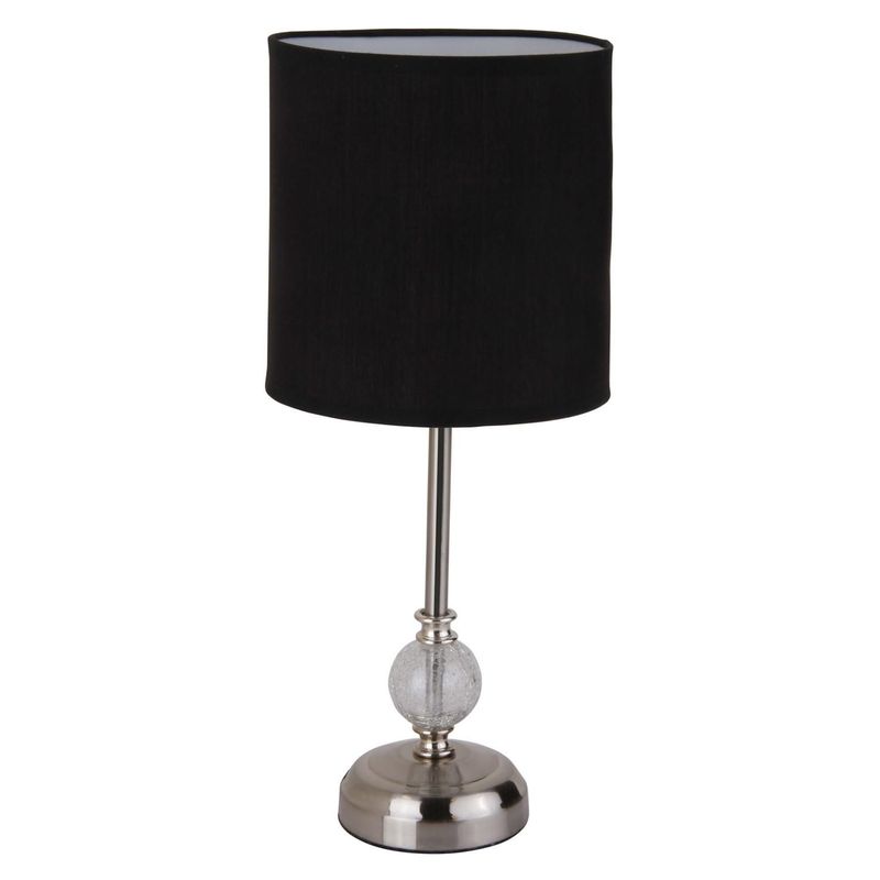 JUST HOME COLLECTION - Lámpara de Mesa Tela Firenze 1L E27 Negro