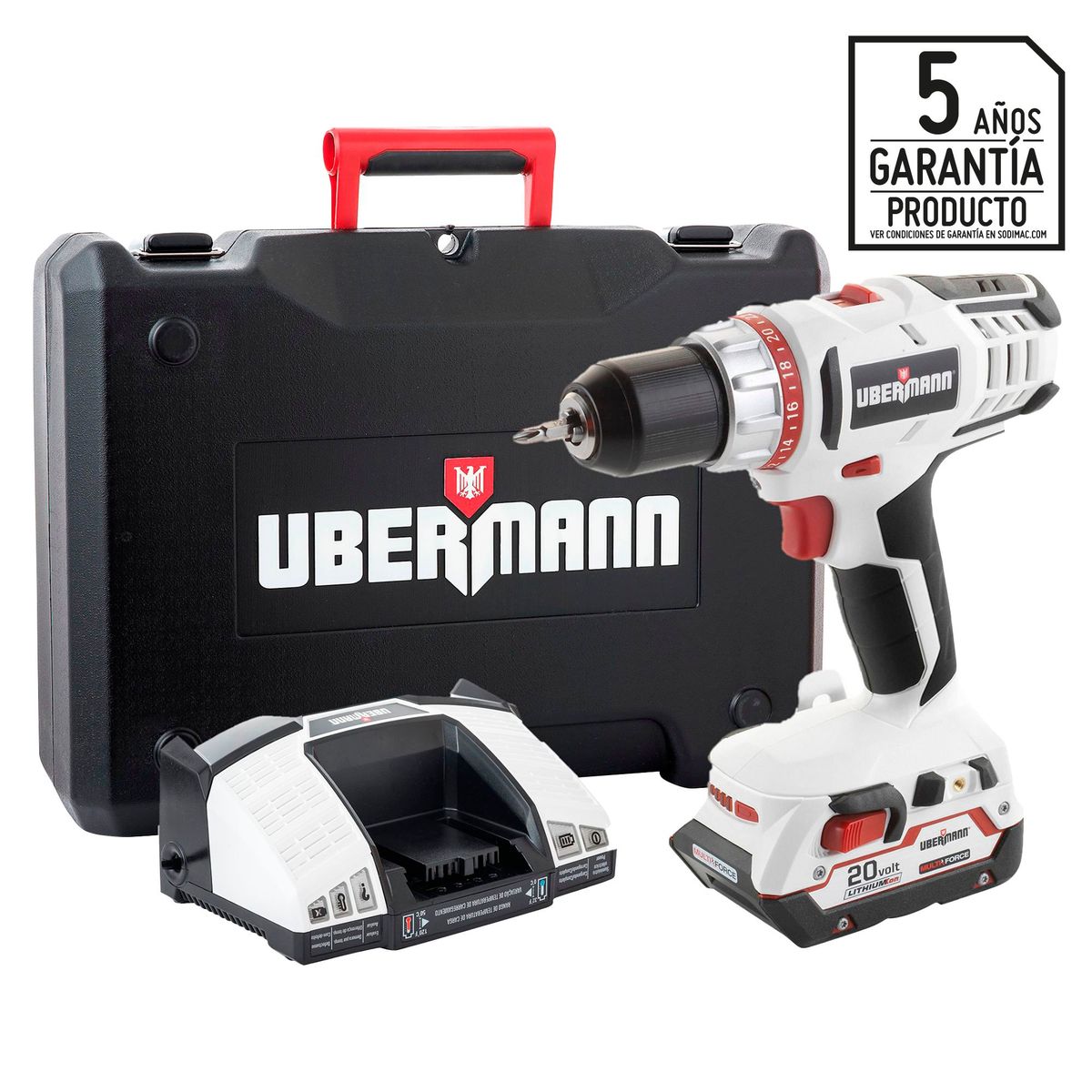 UBERMANN - Taladro Atornillador 1/2" 20V Inalámbrico