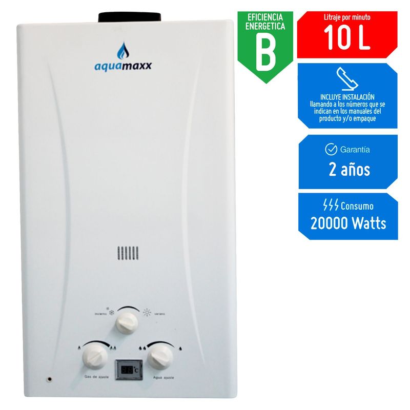 AQUAMAX - Terma a Gas Aquamaxx GN 10 litros Tiro Natural