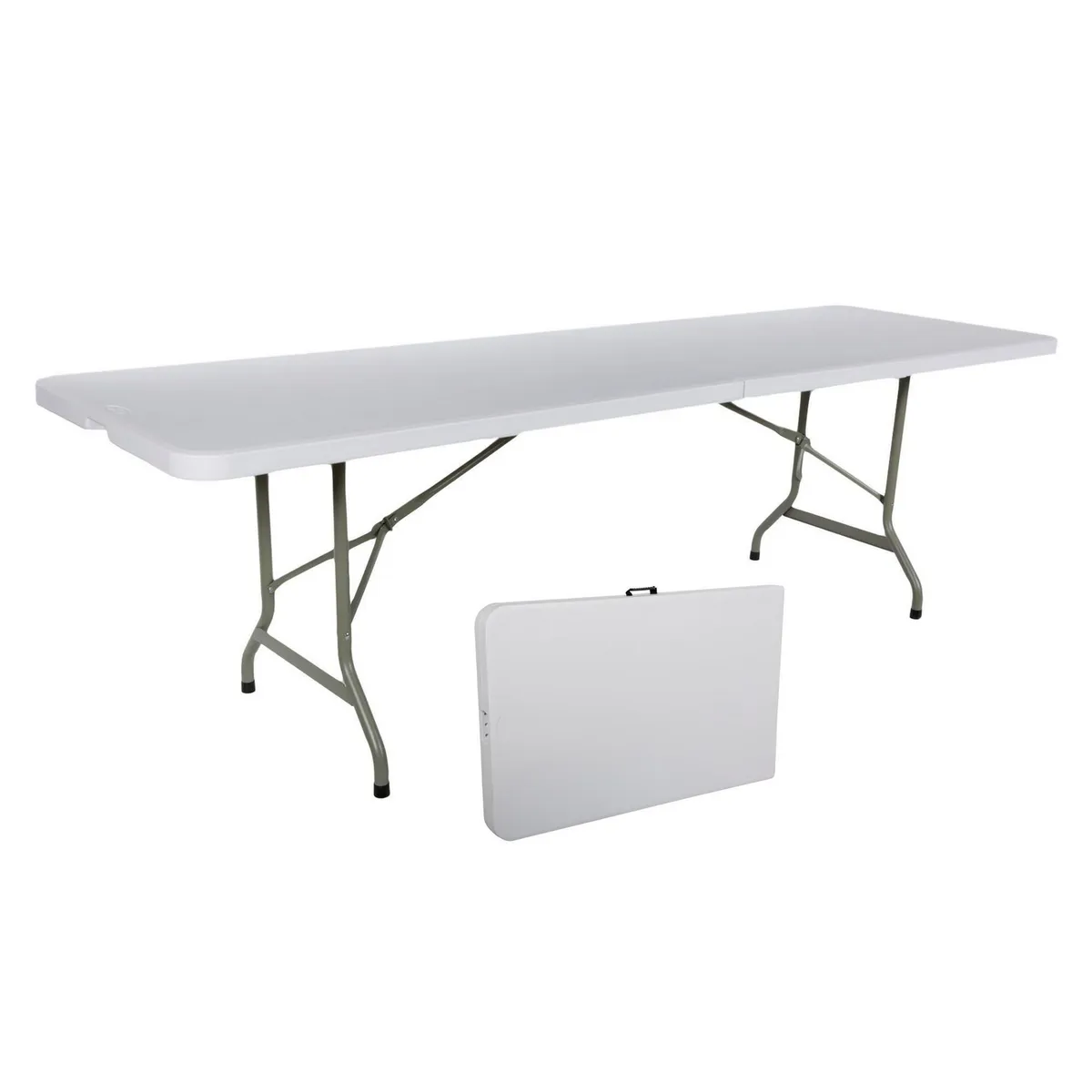 JUST HOME COLLECTION - Mesa Plegable Rectangular Blanco 244CM