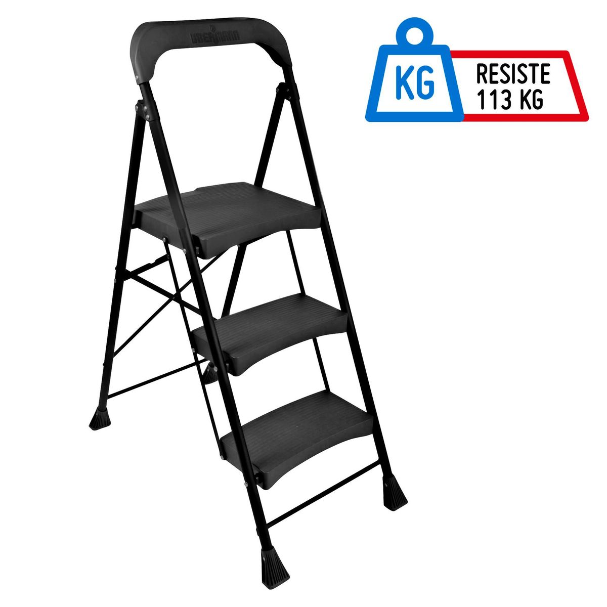 UBERMANN - Escalera de tijera de Acero 3 pasos