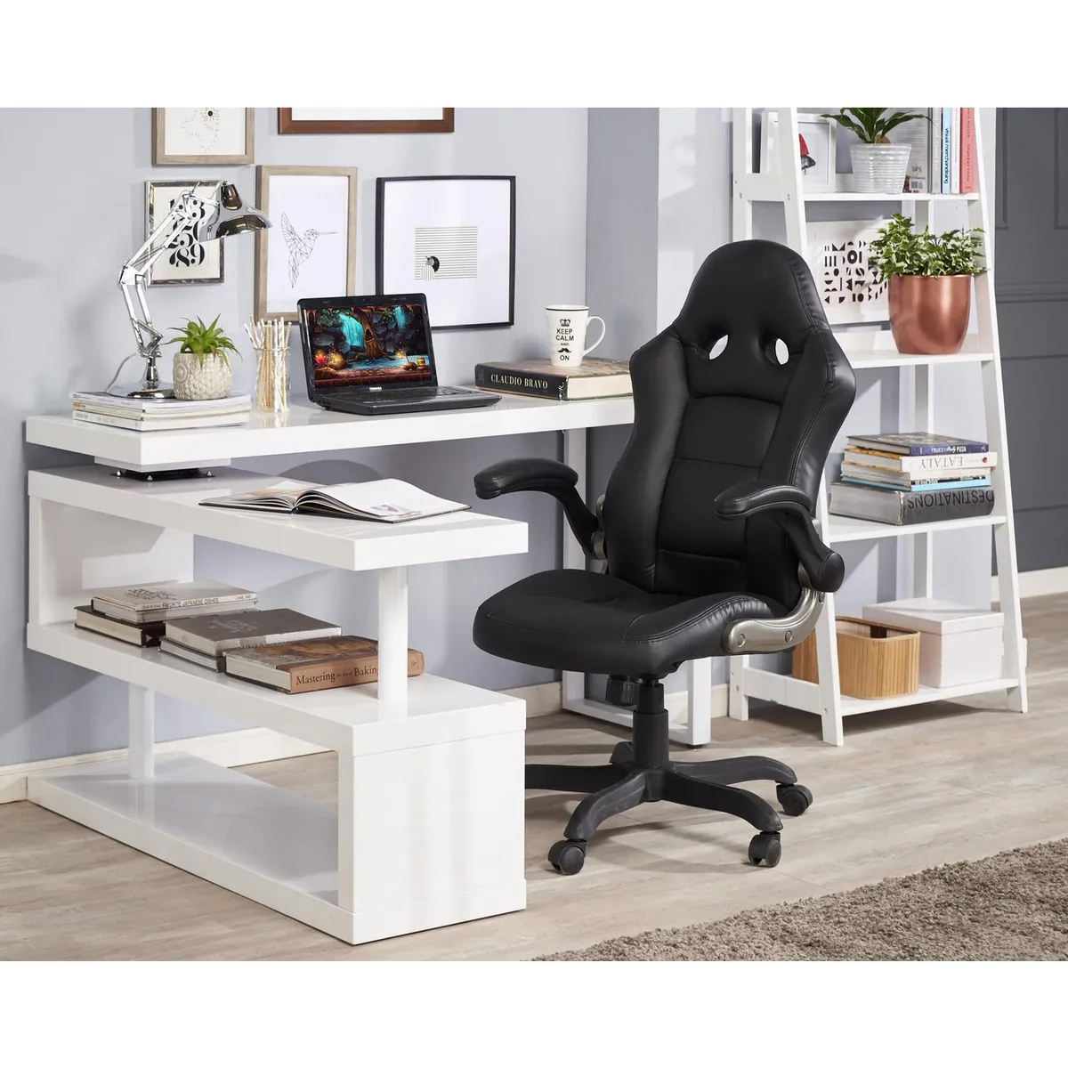 JUST HOME COLLECTION - Escritorio Blanco Melamina Barcelona