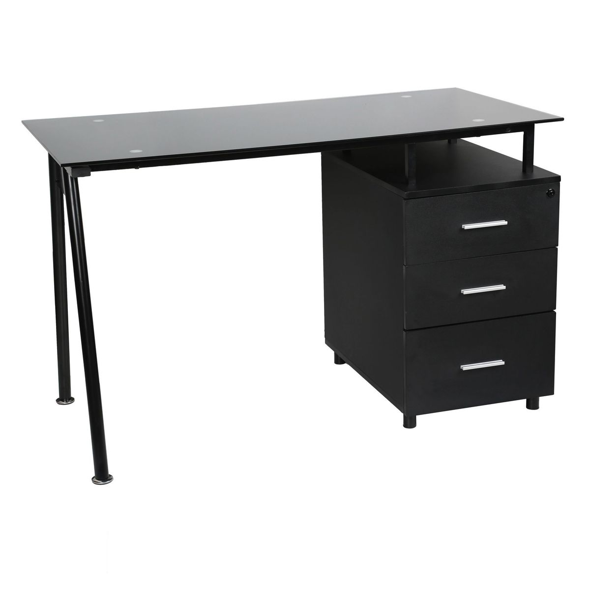 JUST HOME COLLECTION - Escritorio Negro de Vidrio Tripoli