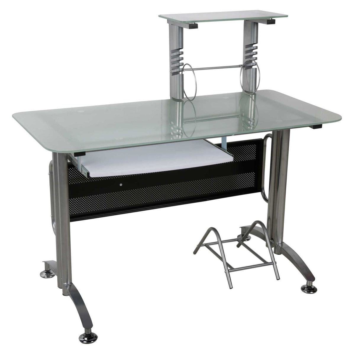 JUST HOME COLLECTION - Escritorio Plateado de Vidrio Claks