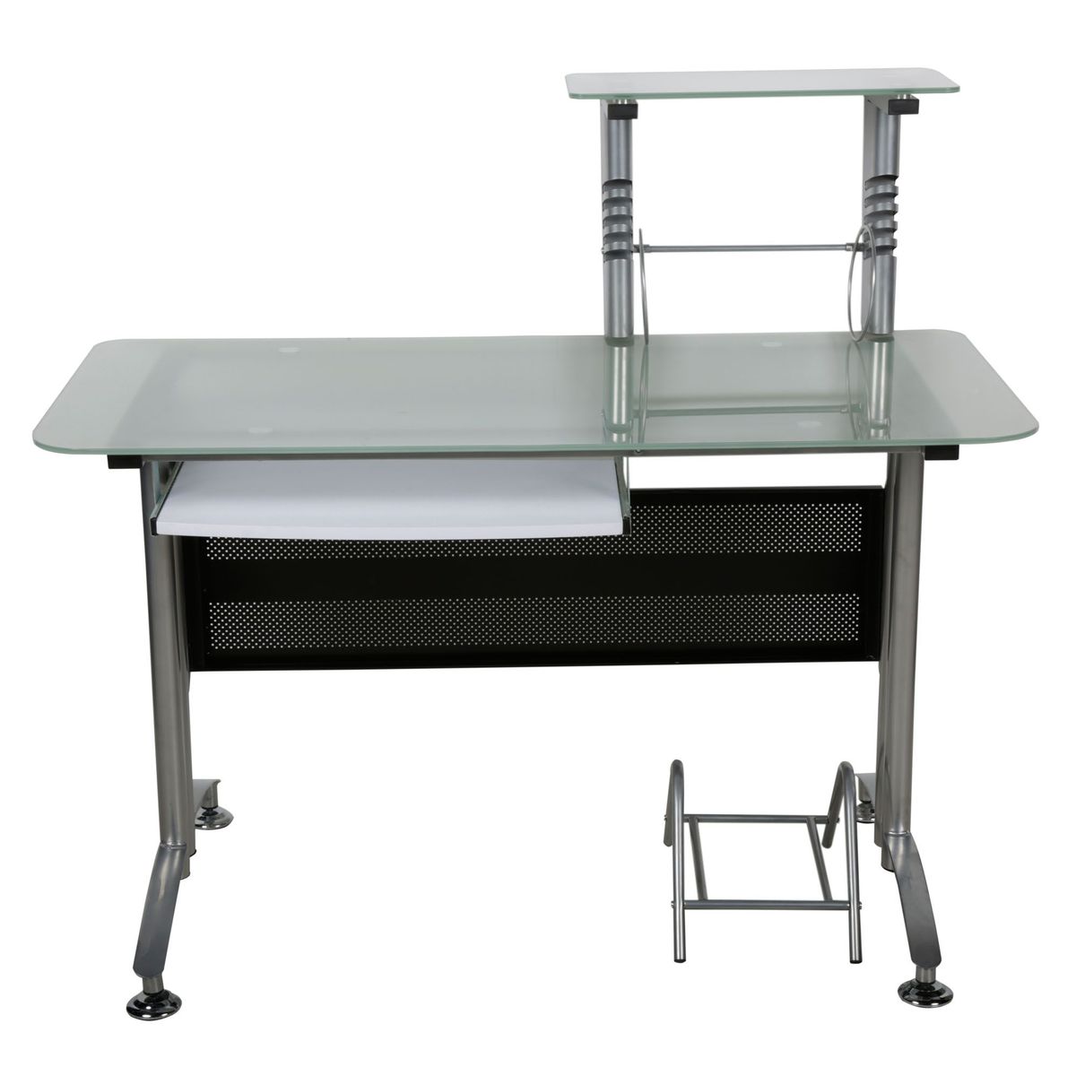 JUST HOME COLLECTION - Escritorio Plateado de Vidrio Claks