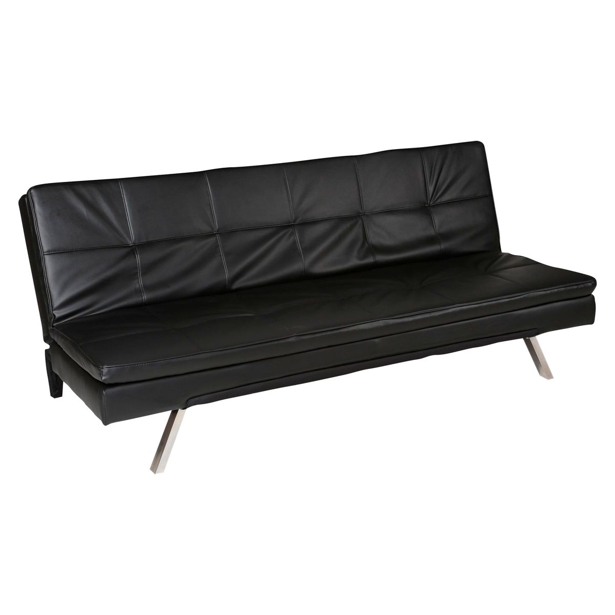 JUST HOME COLLECTION - Sofá Cama Cuerina Negro180x93x80