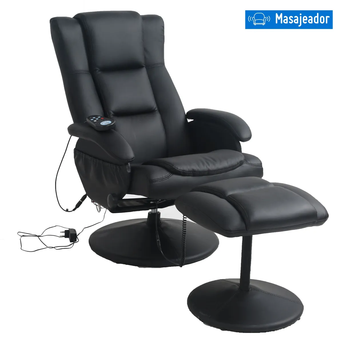 JUST HOME COLLECTION - Sillón Reclinable Masajeador 1 Cuerpo Ottoman