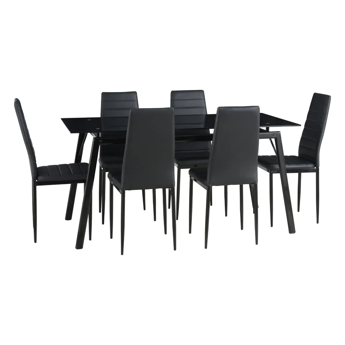 JUST HOME COLLECTION - Juego de Comedor 6 Sillas Dartagnan Negro