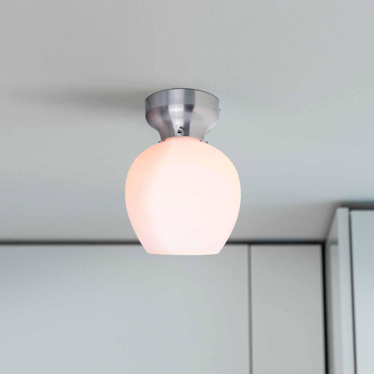 CASA BONITA - Lámpara de Techo Vidrio Satín Nickel 1 Luz