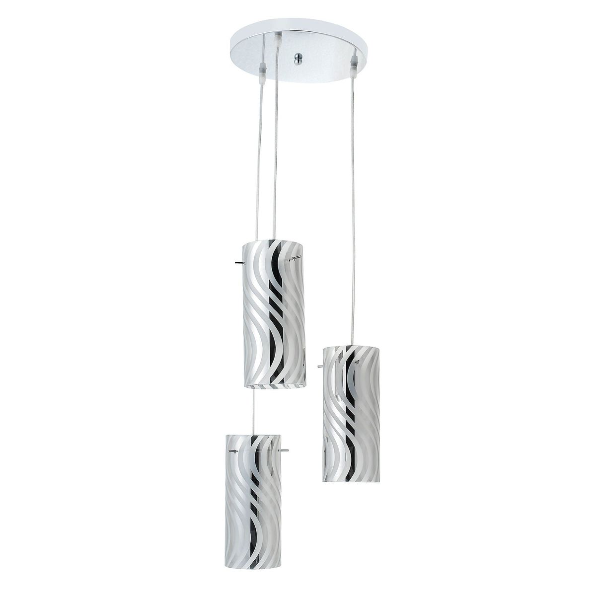 CASA BONITA - Lámpara Colgante Tubo Curvas 3 Luces E27