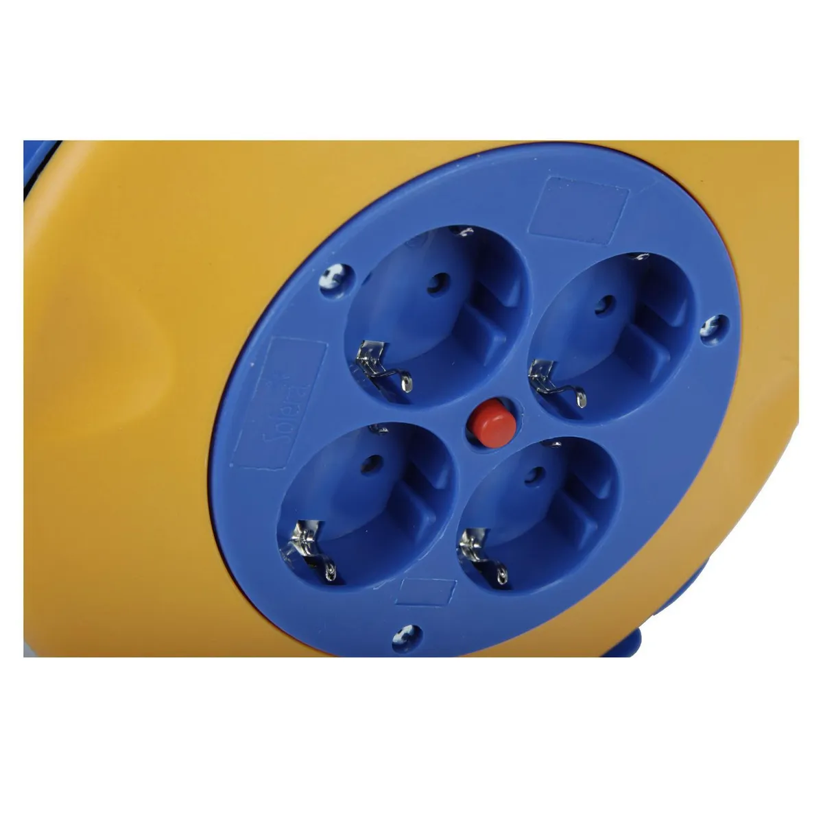 SOLERA - Extensión eléctrica carrete 4 tomas schuko 10m