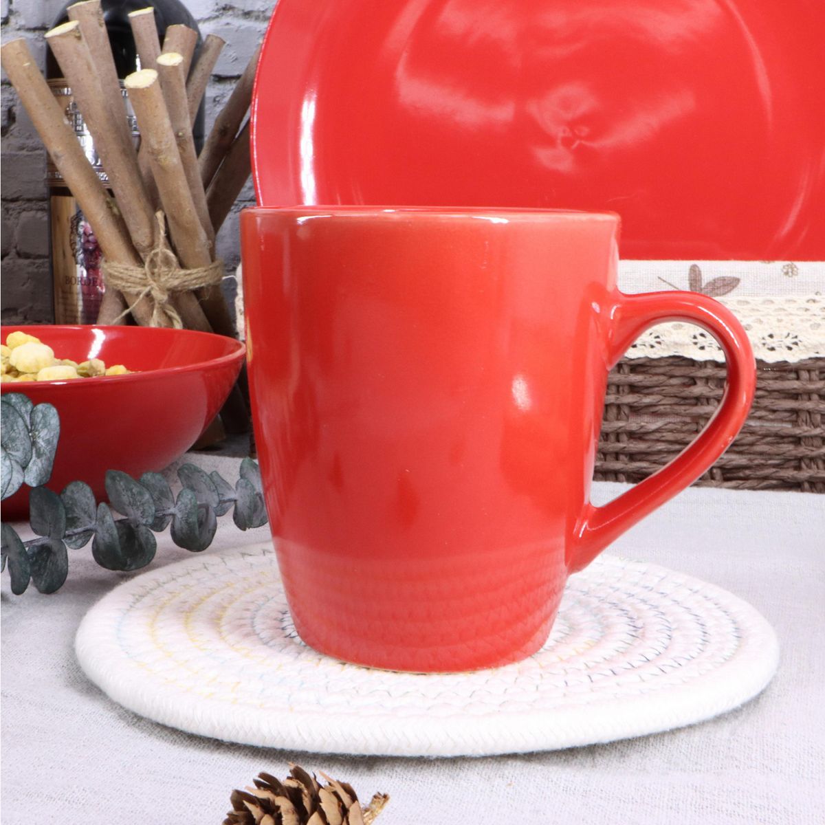 CASA BONITA - Mug Rojo 12.5oz Ceramica