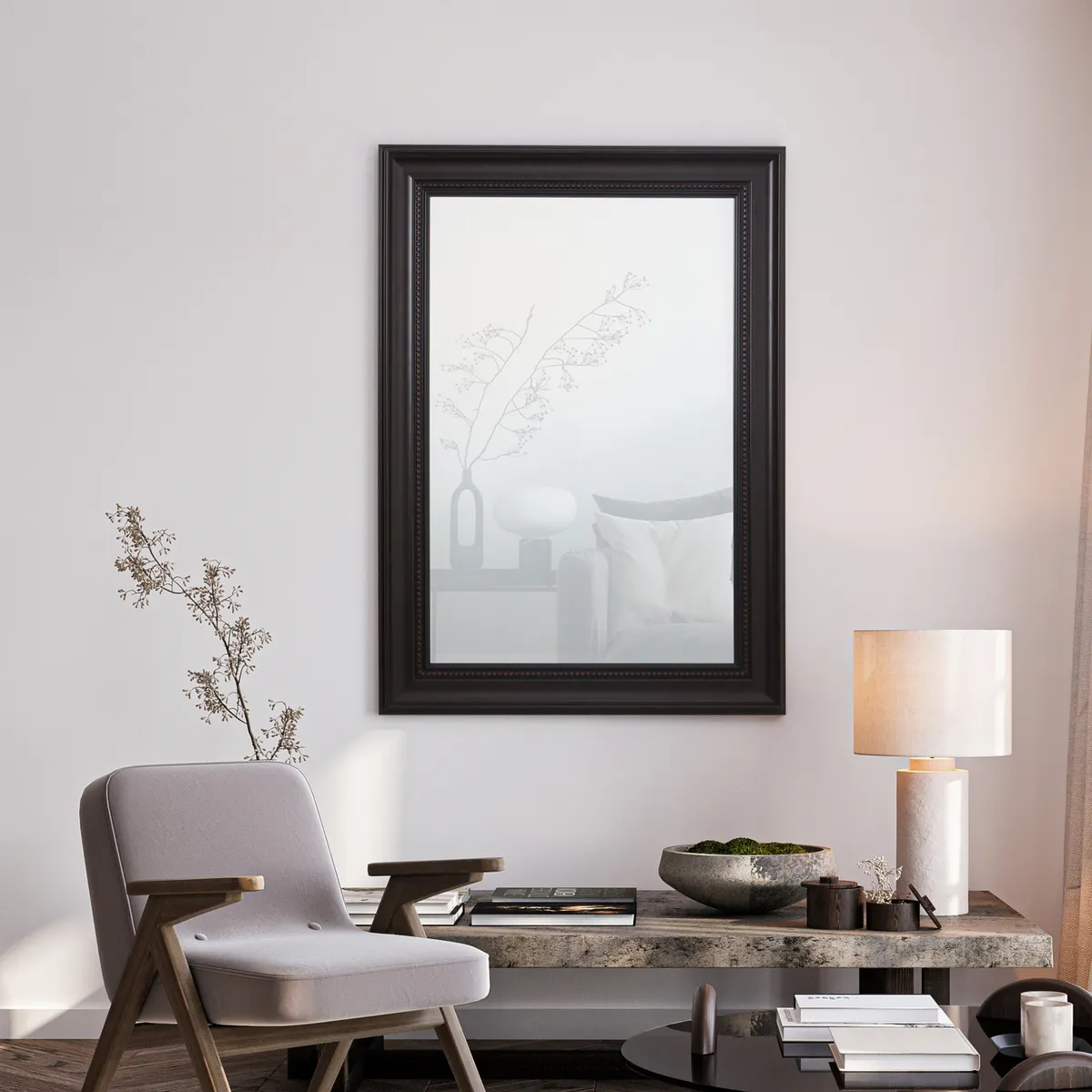 JUST HOME COLLECTION - Espejo Decorativo Rectangular Café 78x109cm