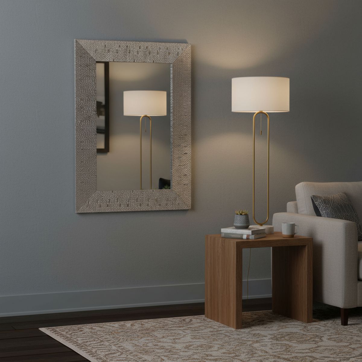 JUST HOME COLLECTION - Espejo Decorativo Rectangular Plateado 50x70cm