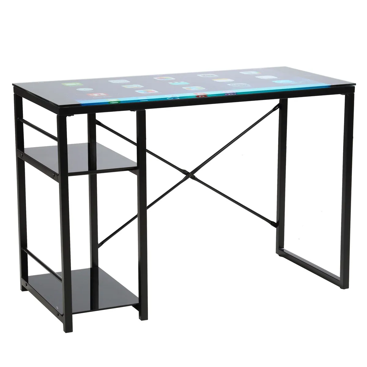 JUST HOME COLLECTION - Escritorio Negro de Vidrio Asenti