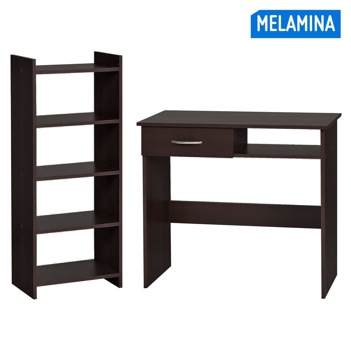JUST HOME COLLECTION - Escritorio de Melamina con Estante Marrón