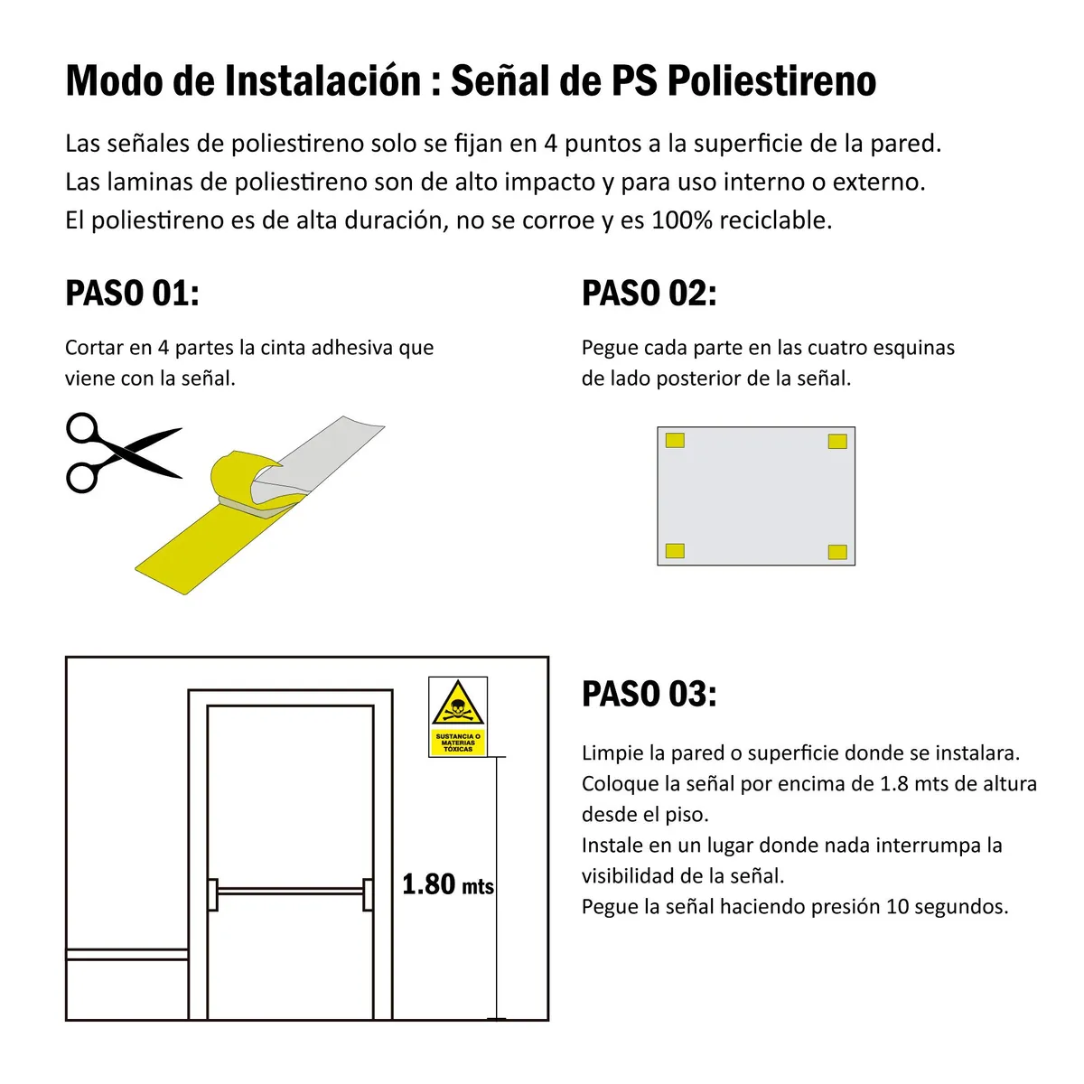 FIXSER - Señal de Sustancias Tóxicas 15x22.5 cm.