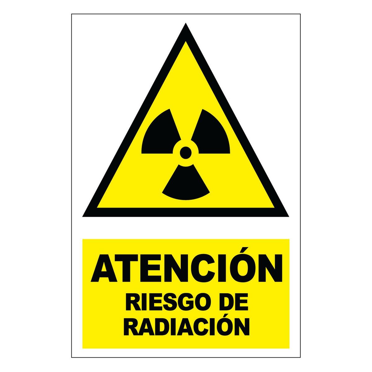 FIXSER - Señal de Riesgo Radioactivo 15x22.5 cm.