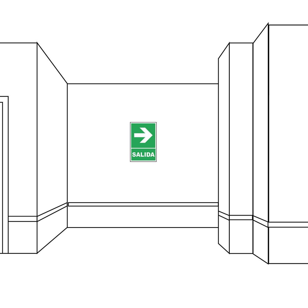 FIXSER - Señal de Vinil de Salida Derecha 20x30 cm.
