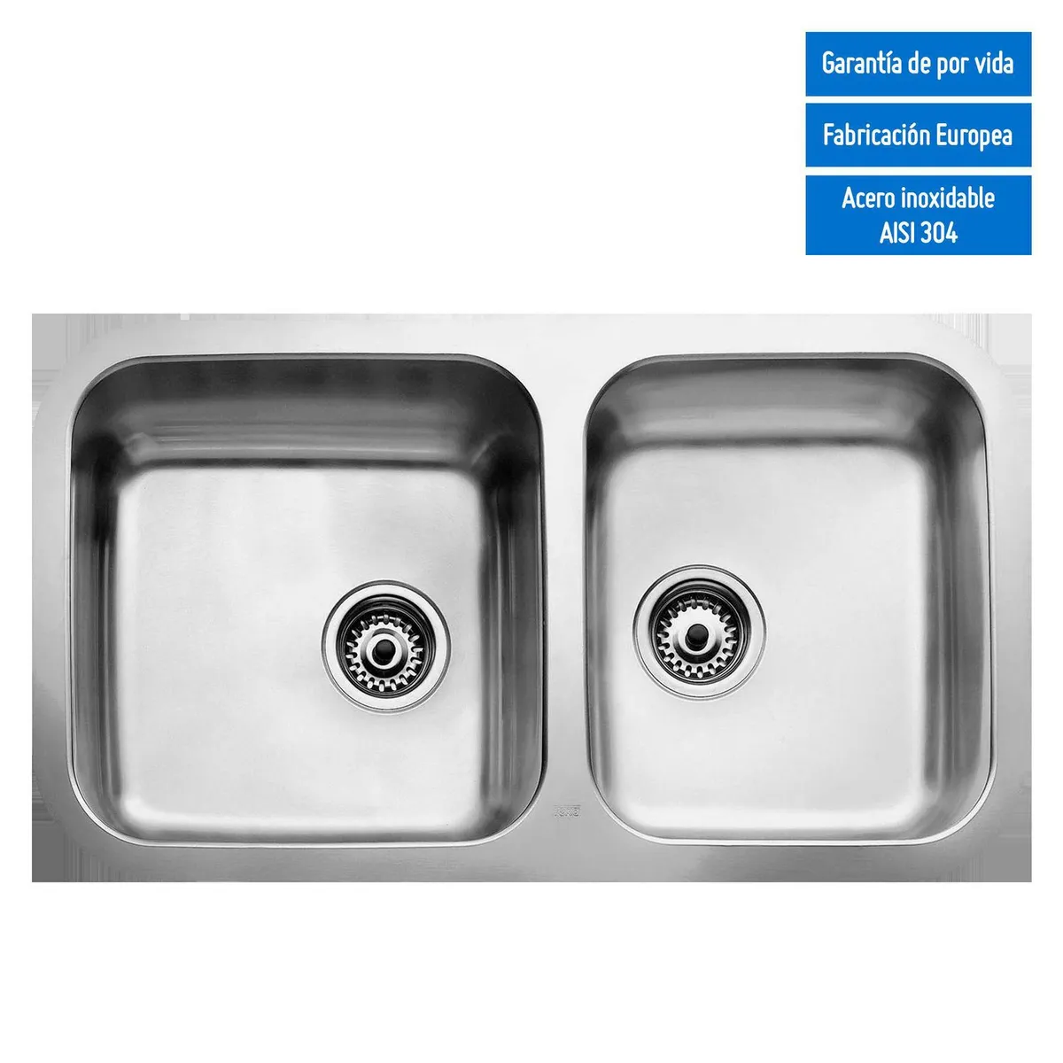 TEKA - Lavadero de Cocina Acero Inoxidable Teka 2 Pozas 84.5x47cm