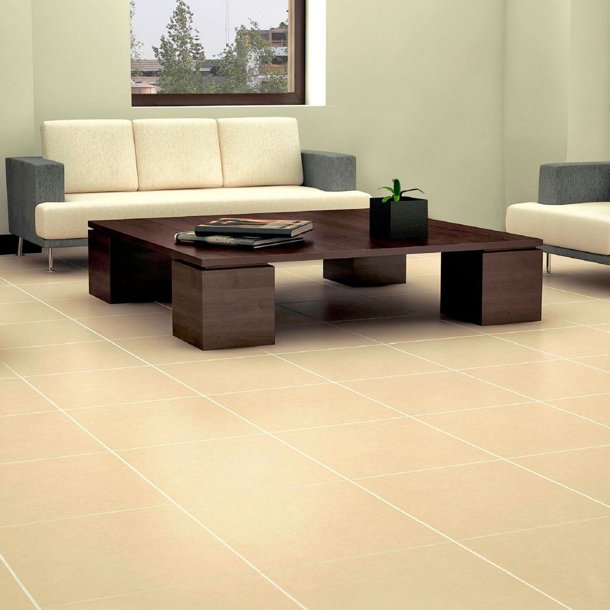 HOLZTEK - Porcelanato Beige II Liso 60x60 cm para piso o pared