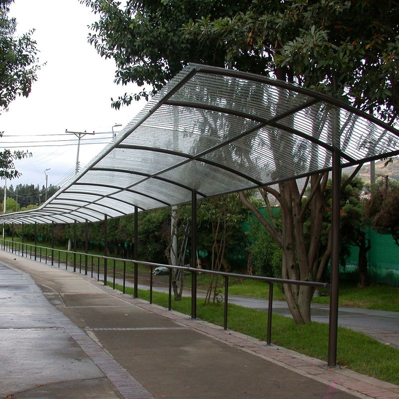 POLYARQ - Techo Policarbonato Corrugado Transparente 0.81x3.05mx6mm