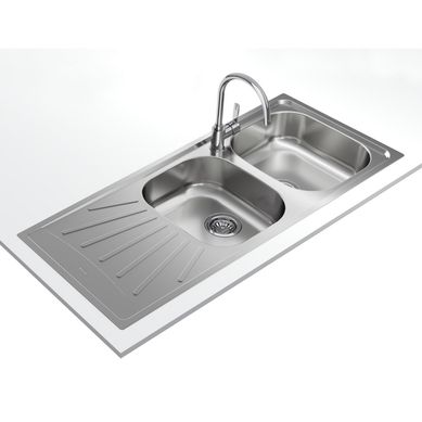 Lavadero de Cocina Inox Teka Starbright 80 2 Pozas con Escurridero 116cm