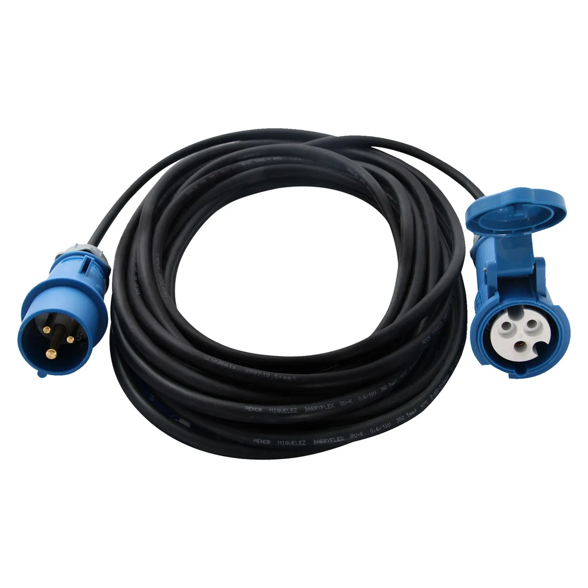 MENNEKES - Extensión eléctrica Industrial 3x146AWG 10 Metros Azul