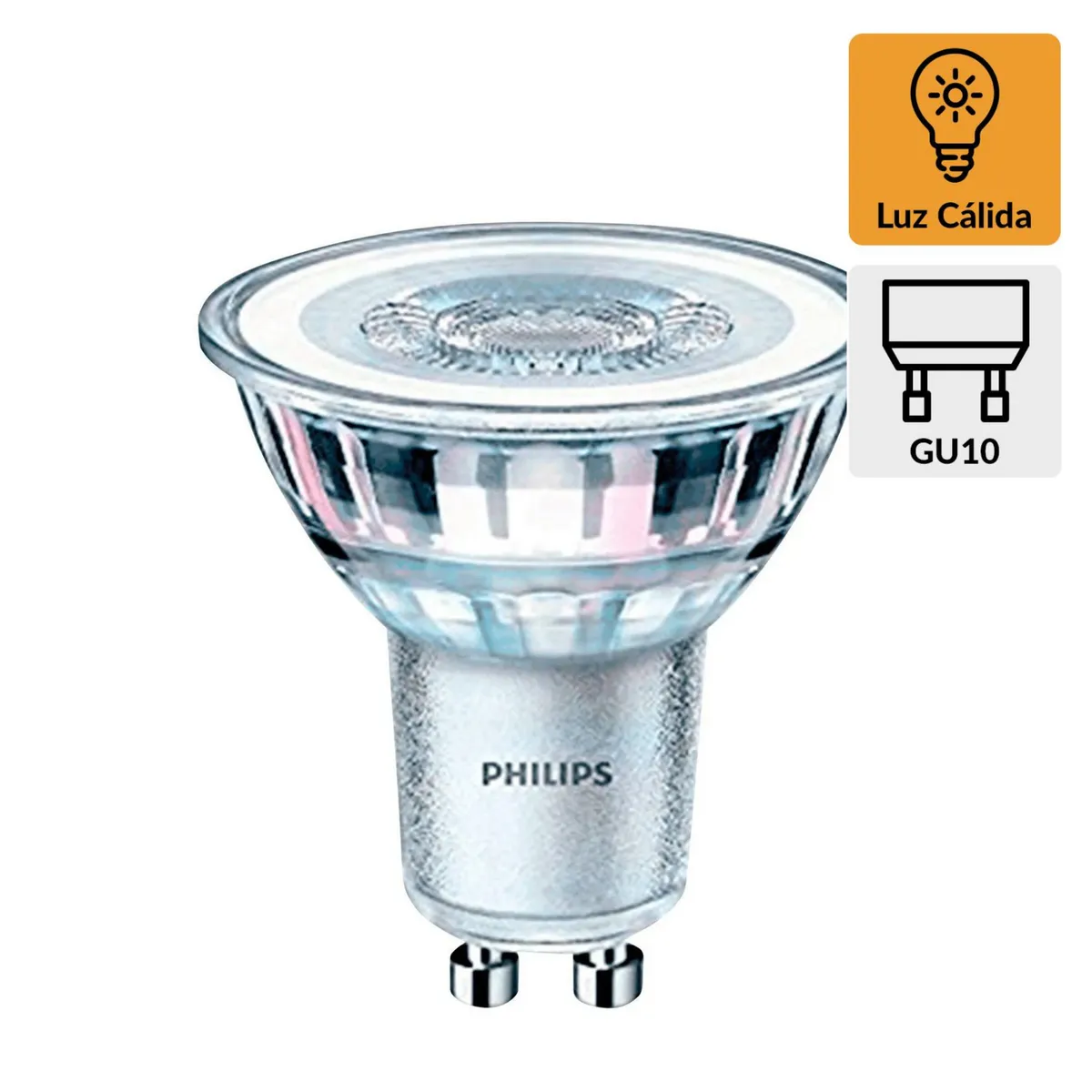 PHILIPS - Foco LED Dicroico Gu10 4W Luz Amarilla