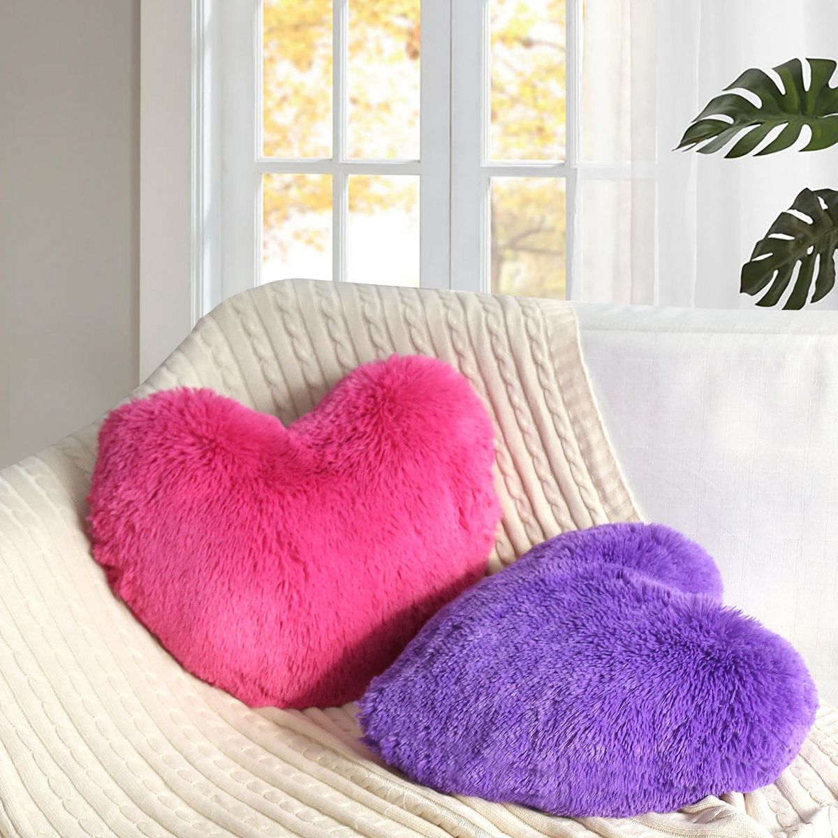 JUST HOME COLLECTION - Cojín Corazón Lila/Fucsia 45x45cm