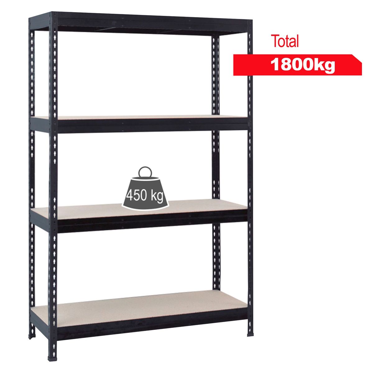 FIXSER - Estante de metal/madera 60x150x176cm 1800 kg