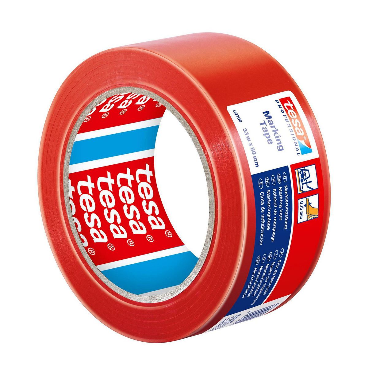 TESA - Cinta de Seguridad de Señalización Rojo 50 mm x 33 m