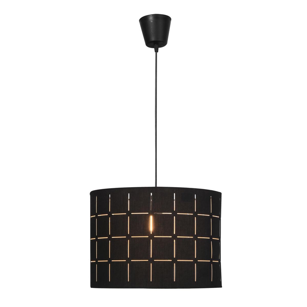 JUST HOME COLLECTION - Lámpara Colgante de Tela Negra 1 Luz