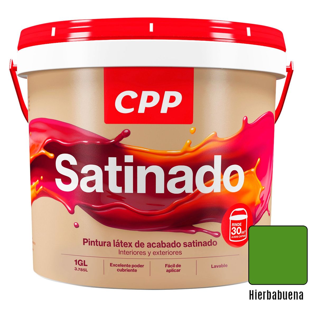 CPP - Pintura CPP Látex Satinado Hierba Buena 1GL