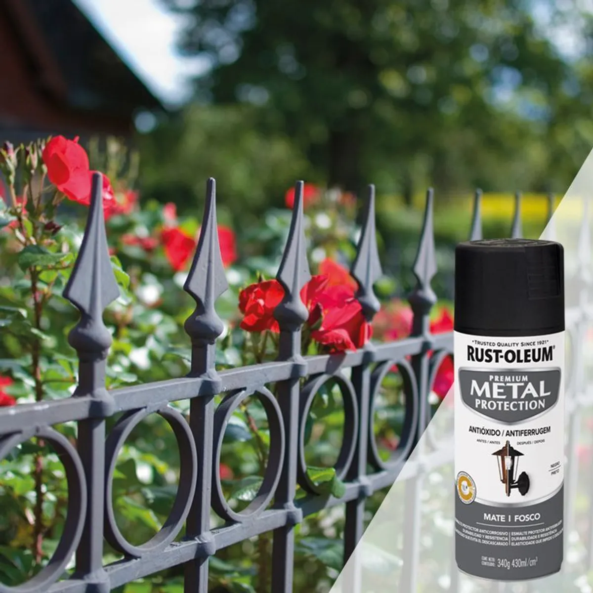 RUST OLEUM - Spray protector de superfices metalicas Mate Negro 340 Gr