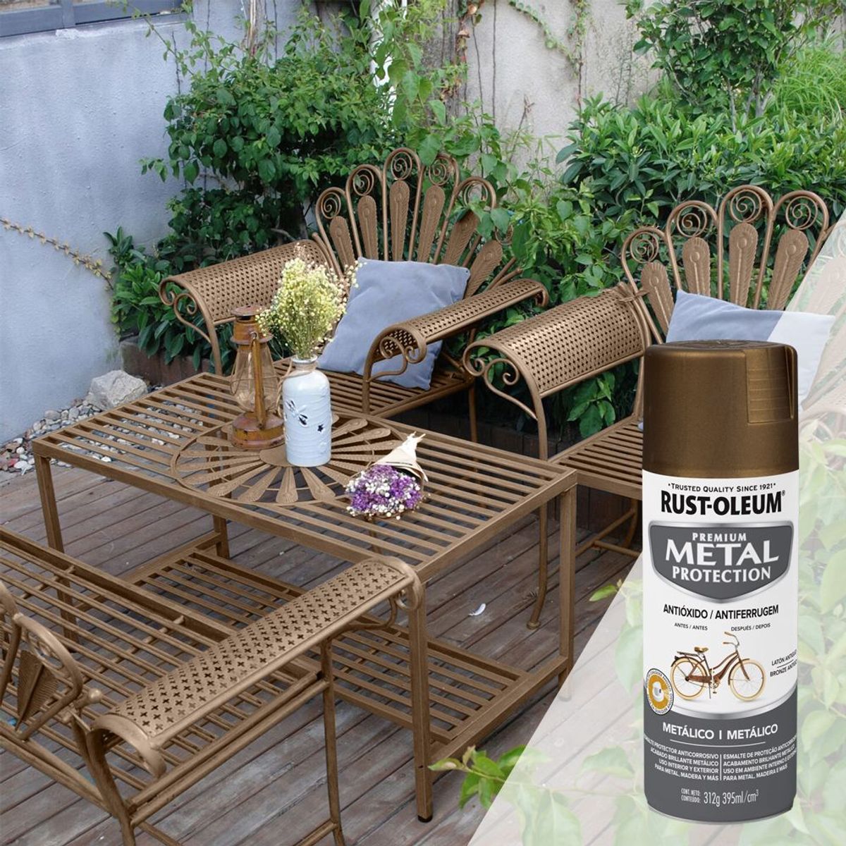 RUST OLEUM - Spray protector de superfices metalicas Latón Antiguo 312gr