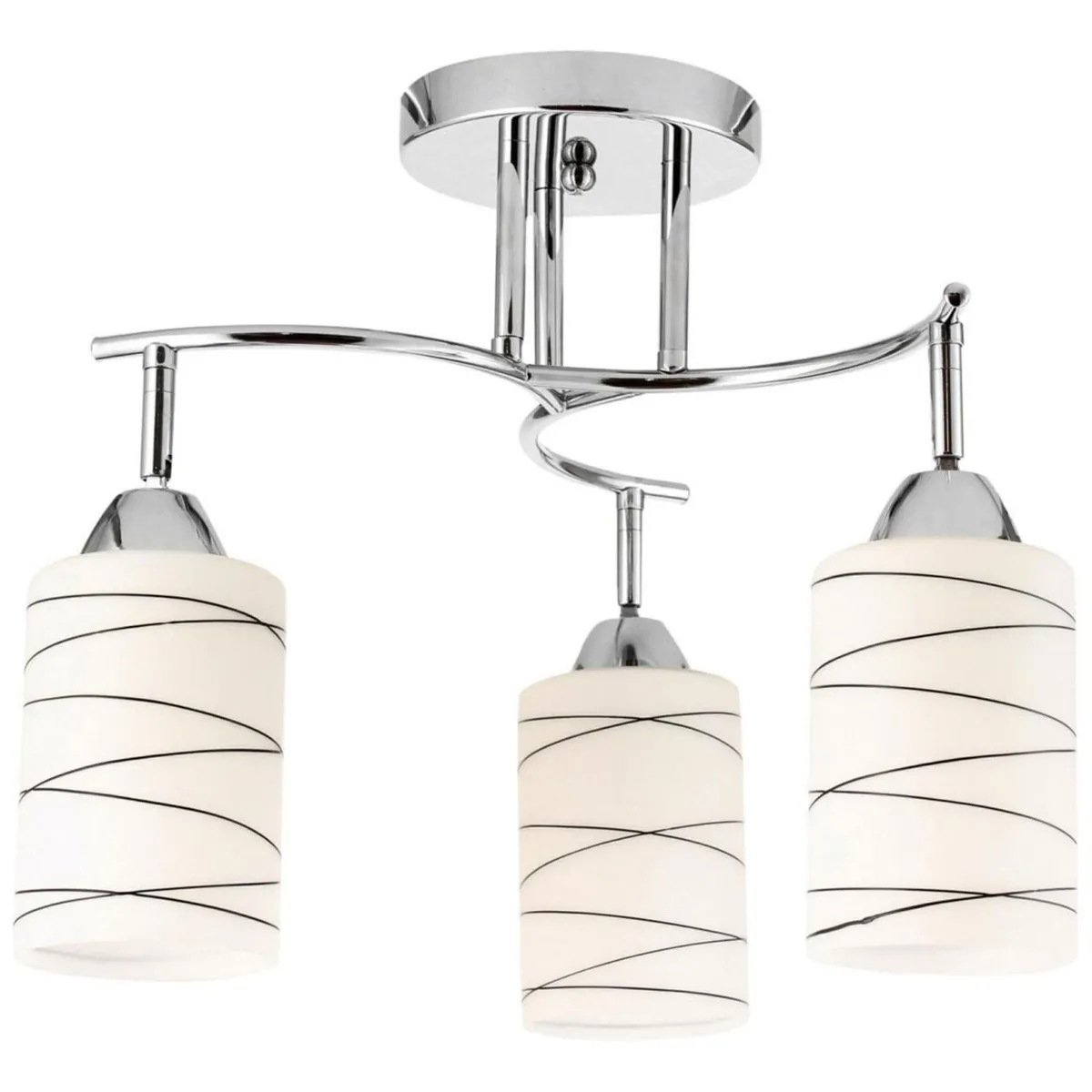 CASA BONITA - Lámpara Techo Lugo 3 Luces Metal Gris/Plata 60 W 26 cm