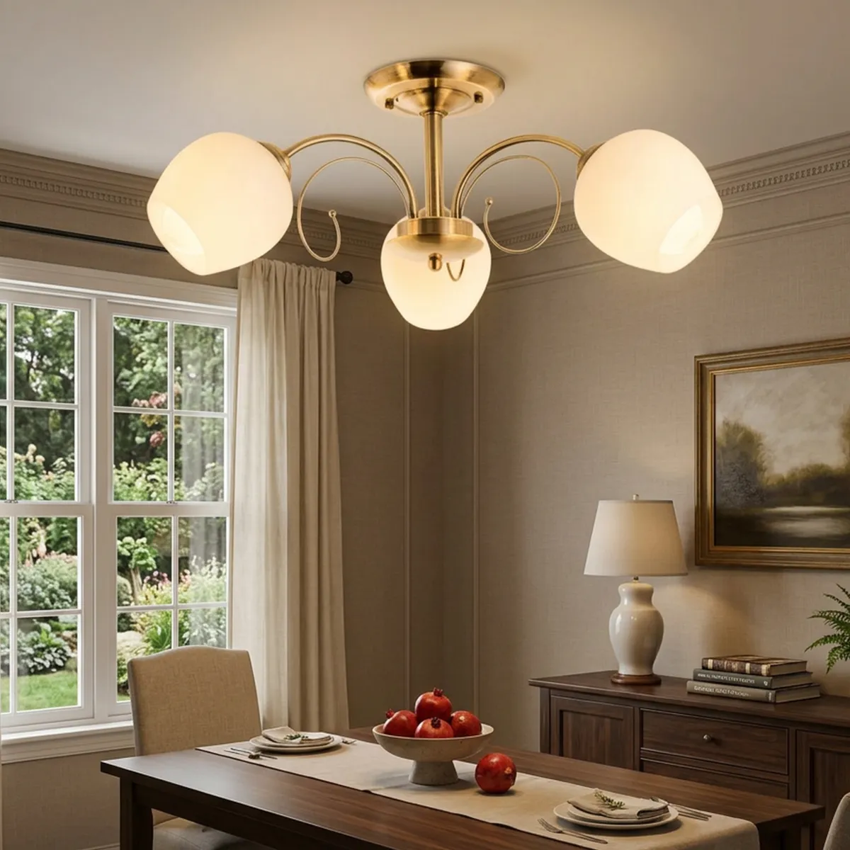 Lámpara de Techo Valencia 3L E27 Blanco, marca CASA BONITA - Foto Principal