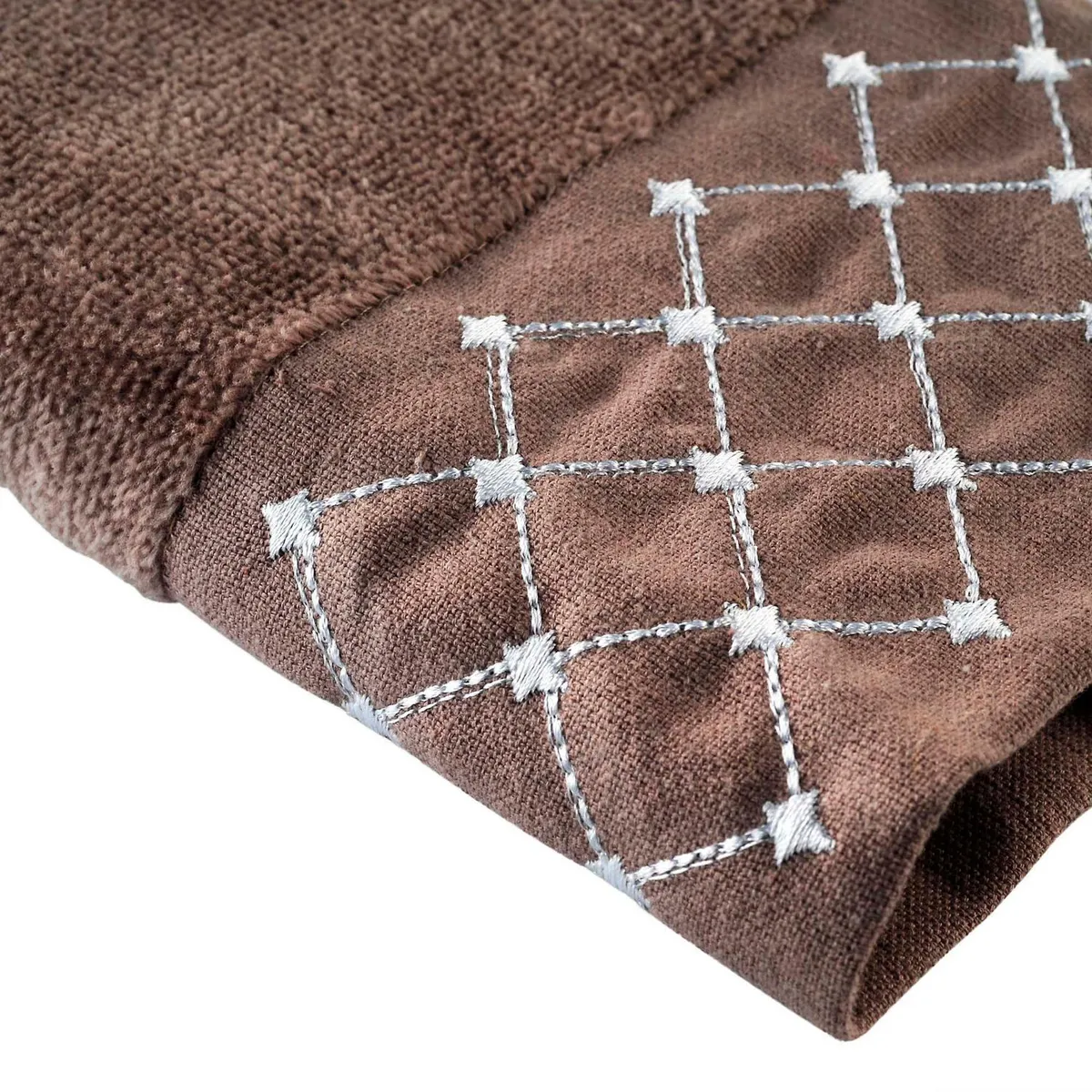 JUST HOME COLLECTION - Toalla de Baño de Visita de Algodón Rombos 30x50cm Rosada