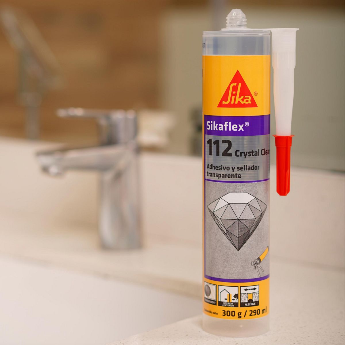 SIKA - Adhesivo de Alta Resistencia Sikaflex 112 Crystal Clear 290ml