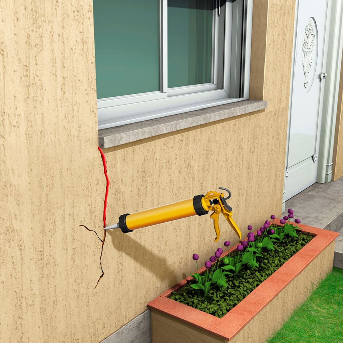 SIKA - Sellador Para Fisuras Interiores Y Exteriores Sikacryl-200 x 300ml