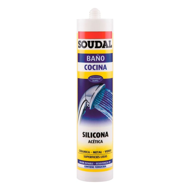SOUDAL - Silicona Transparente Soudal Baños y Cocinas 300 ml