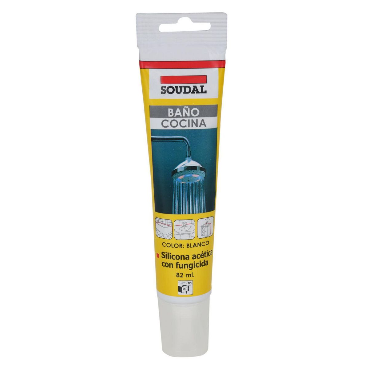 SOUDAL - Silicona baños y cocinas 82 ml blanca