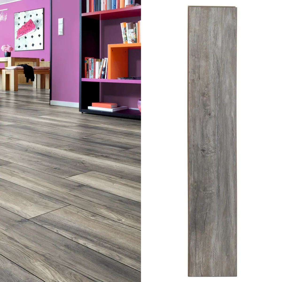 HOLZTEK - Piso Laminado Roble Gris AC4 8mm 2.694m2