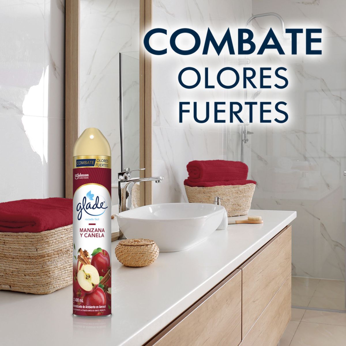 GLADE - Ambientador en aerosol Glade Manzana y Canela 400ml