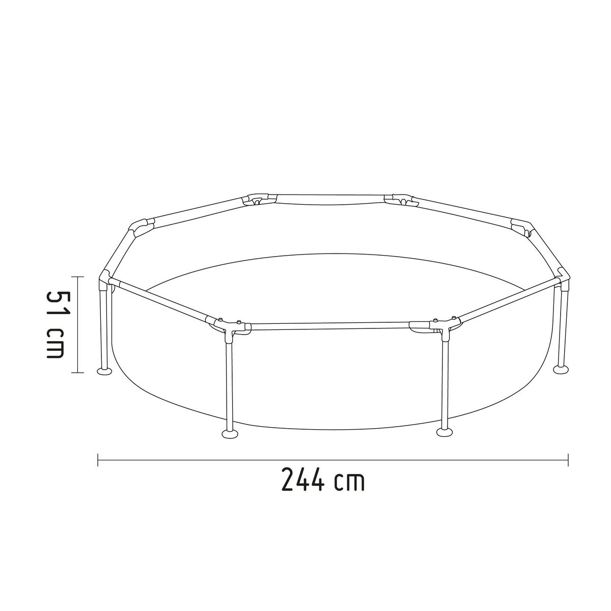 BESTWAY - Piscina Estructural para Niños 244x51cm Redonda con Techo