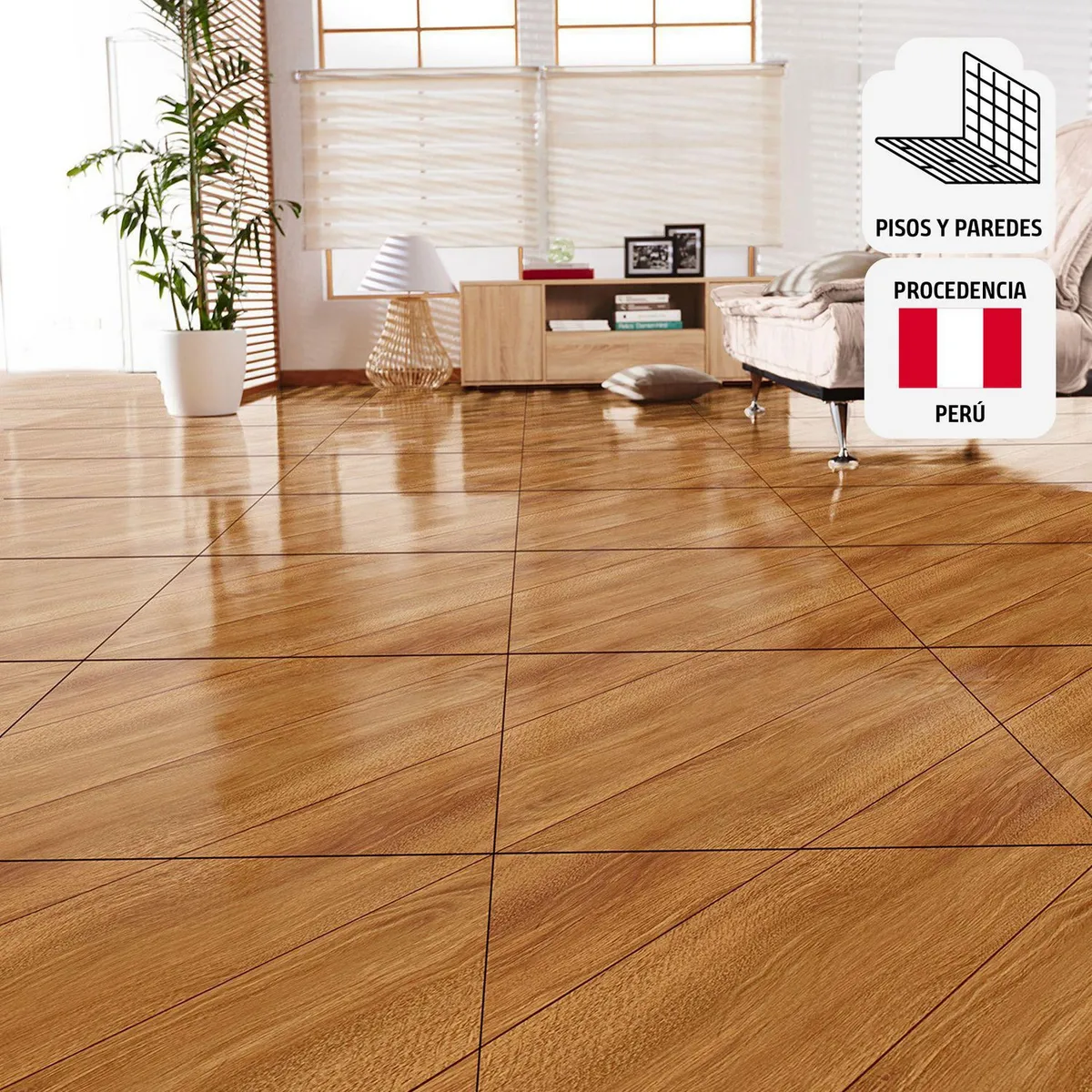 SAN LORENZO - Cerámica Marrón 46x46 Maderadas Satín 2.08 m2