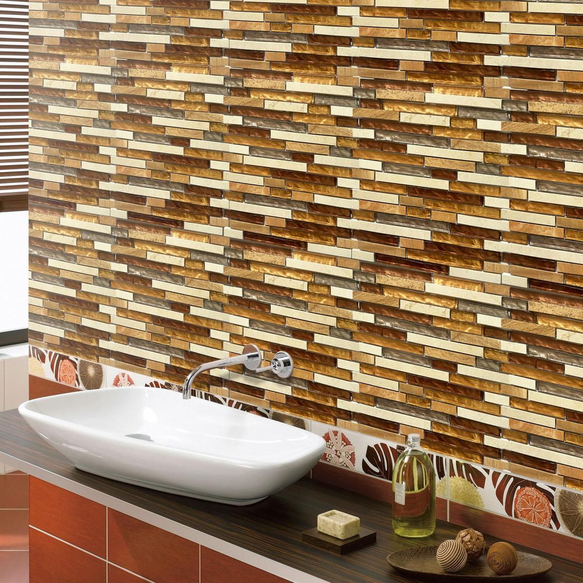 HOLZTEK - Malla decorativa Montevideo Marrón 30x30cm