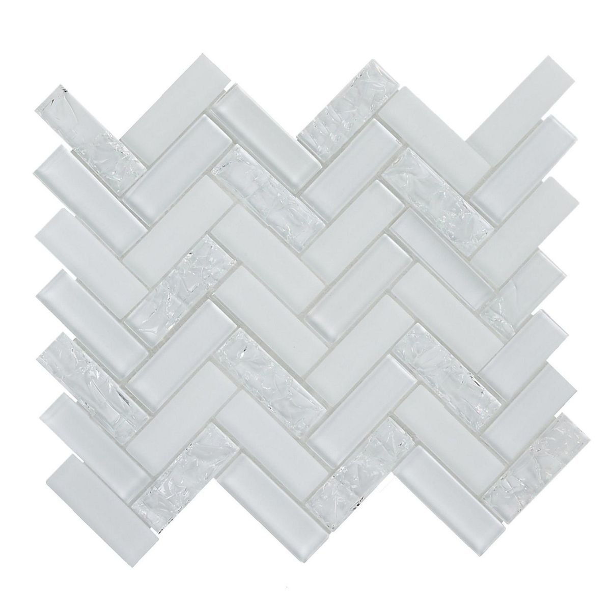 HOLZTEK - Malla Decorativa Herringbone Blanco 30x30cm