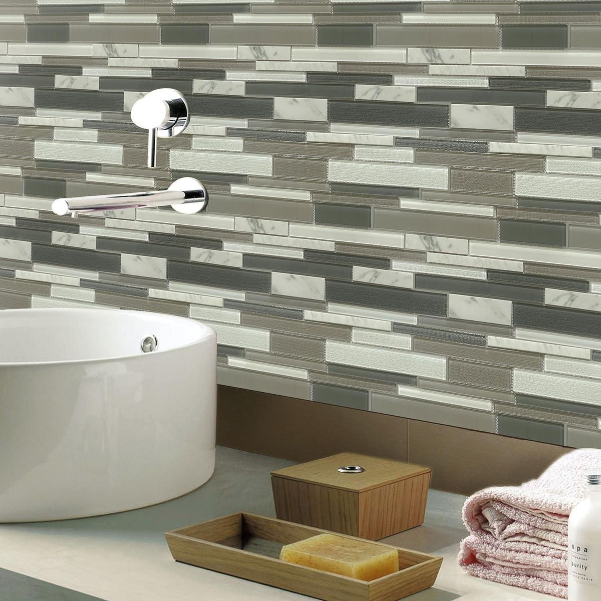 HOLZTEK - Malla decorativa Negro y gris 30x30cm